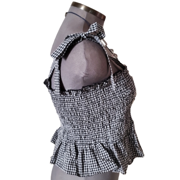 ROCKABILLY ☆ GINGHAM SMOCKED CROP TOP ☆ NWT - Picture 4 of 8